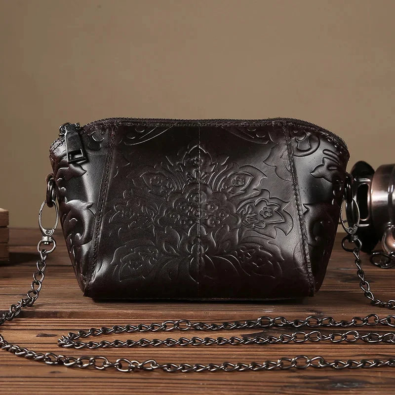 New genuine leather WOMEN'S shoulder vintage cowhide crossbody fashion mini hand casual messenger bag
