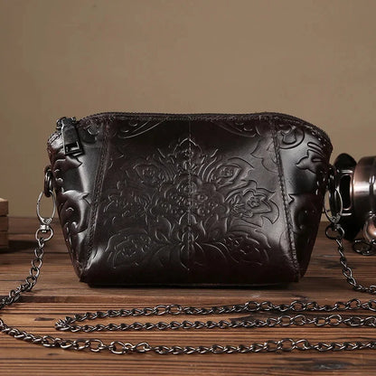New genuine leather WOMEN'S shoulder vintage cowhide crossbody fashion mini hand casual messenger bag