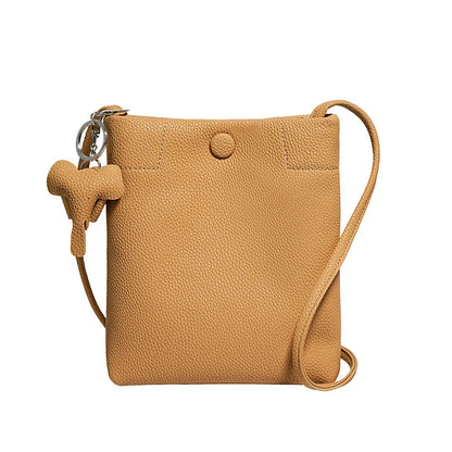 New genuine leather bucket bag for women's summer simple crossbody casual soft leather shoulder phone bag