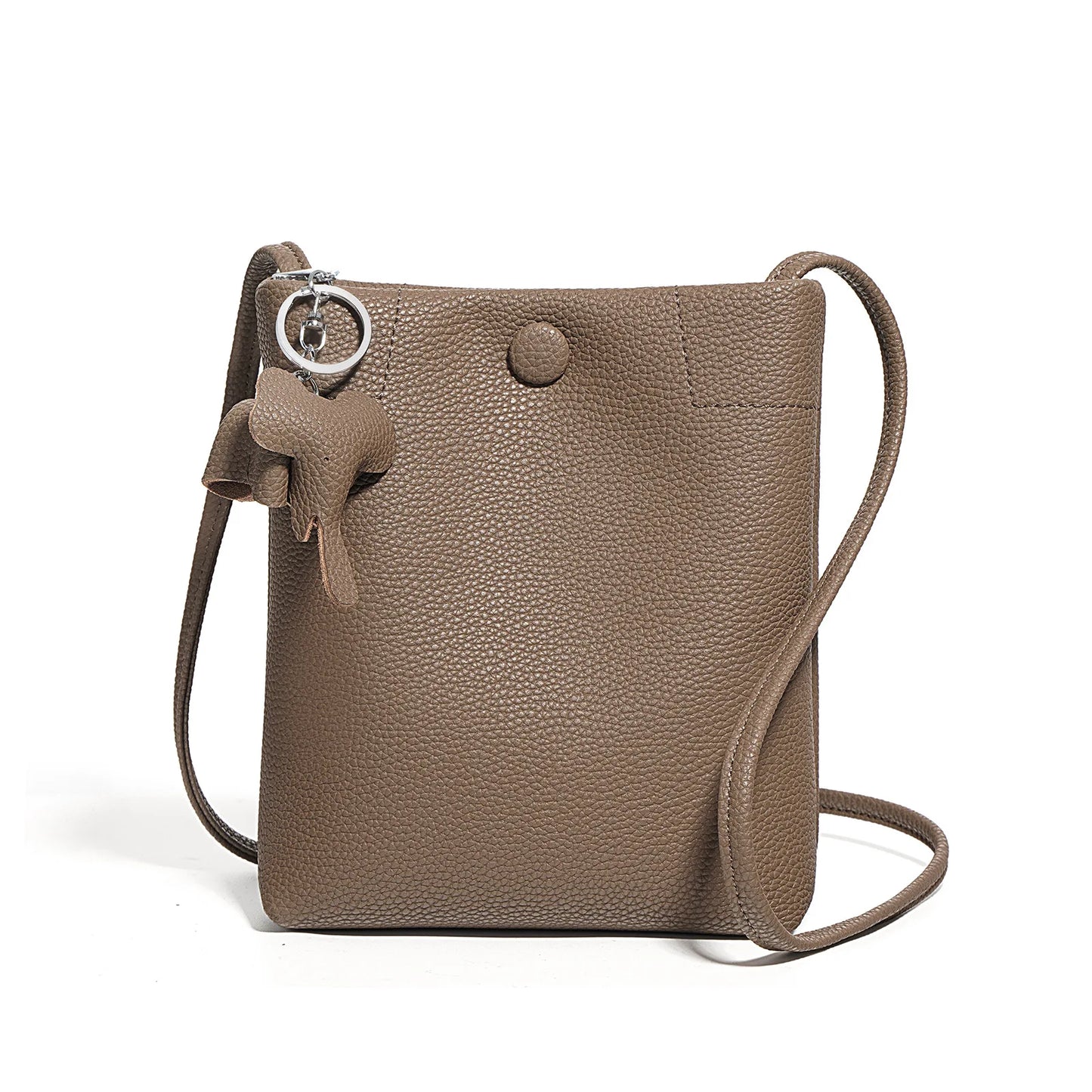 New genuine leather bucket bag for women's summer simple crossbody casual soft leather shoulder phone bag