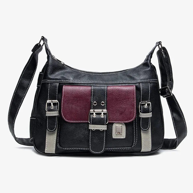 New leather women's shoulder fashion crossbody multi-pocket female messenger casual handbag