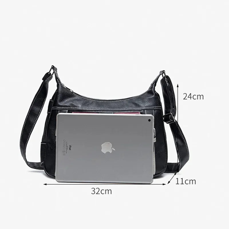 New leather women's shoulder fashion crossbody multi-pocket female messenger casual handbag