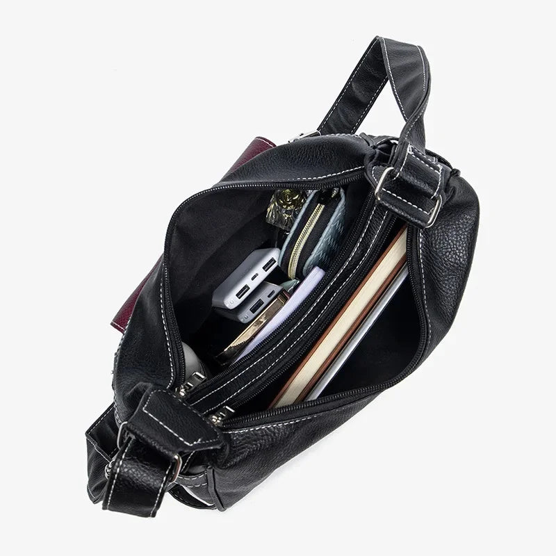 New leather women's shoulder fashion crossbody multi-pocket female messenger casual handbag