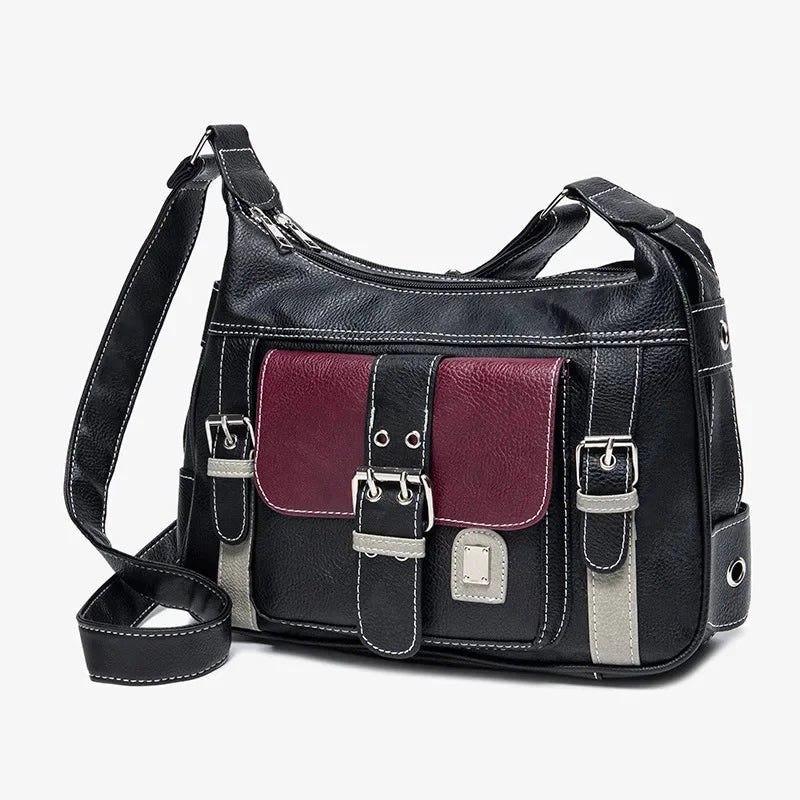 New leather women's shoulder fashion crossbody multi-pocket female messenger casual handbag