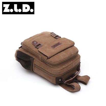 New men's Leisure Canvas hiking Backpack versatile canvas shouder bag Crossbody Bag men women Vintage Messenger Bags