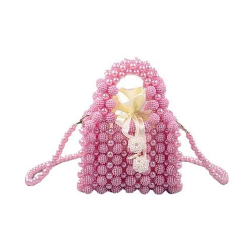 New mini lightweight pearl Bayberry handbag French retro women's handmade beaded crossbody bag