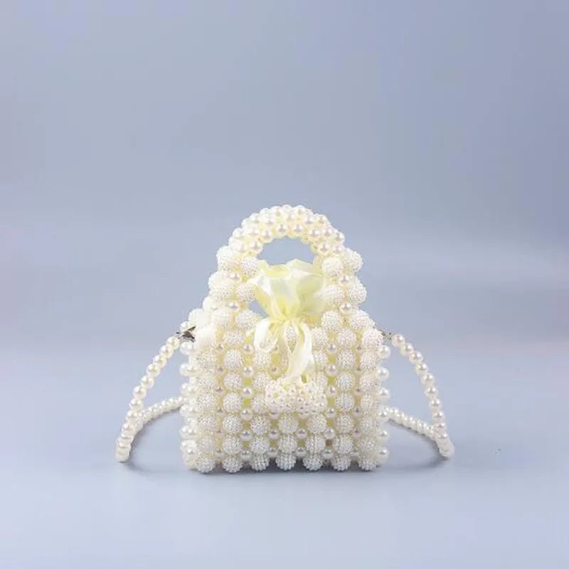 New mini lightweight pearl Bayberry handbag French retro women's handmade beaded crossbody bag