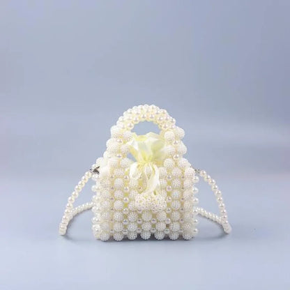 New mini lightweight pearl Bayberry handbag French retro women's handmade beaded crossbody bag