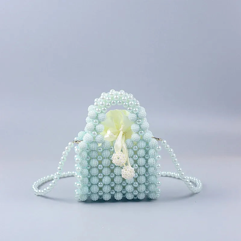 New mini lightweight pearl Bayberry handbag French retro women's handmade beaded crossbody bag