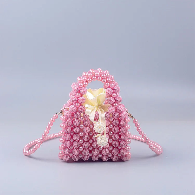 New mini lightweight pearl Bayberry handbag French retro women's handmade beaded crossbody bag