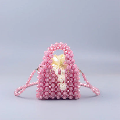 New mini lightweight pearl Bayberry handbag French retro women's handmade beaded crossbody bag