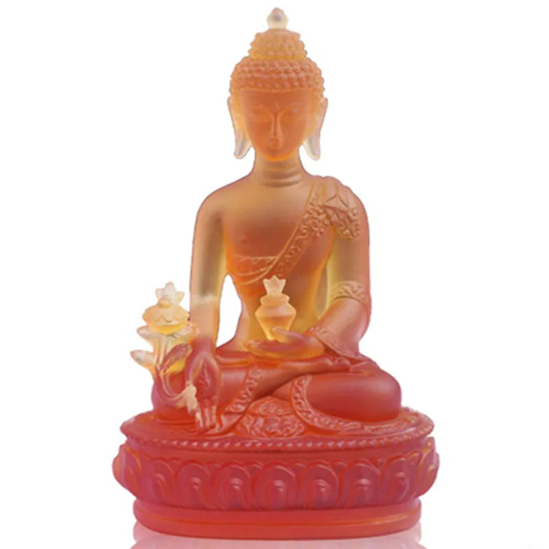 New of medicine guru buddha glass ornaments living room entrance by pharmacists buddha resin ornaments crafts home figure statue