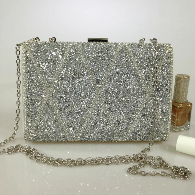 New off-the-stock diamond Bag Dinner Bag Women's Diamond set handbag Bridal dress bag for women