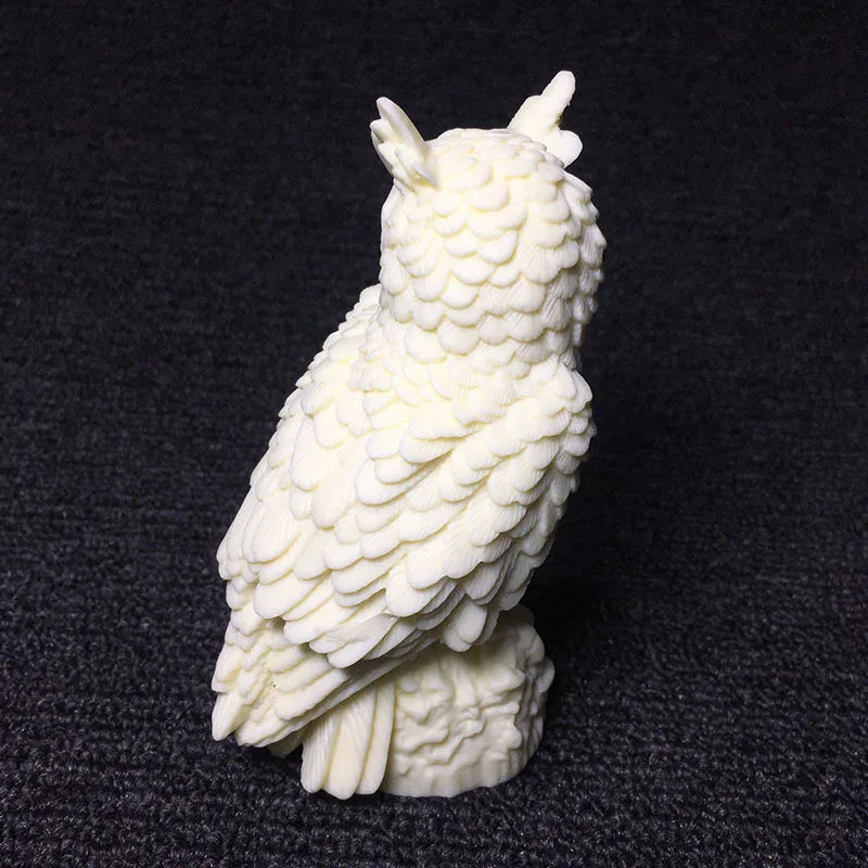 New owl carving statue ，Domineering animal desktop ornaments hand-carved，Lovely home office decoration gift