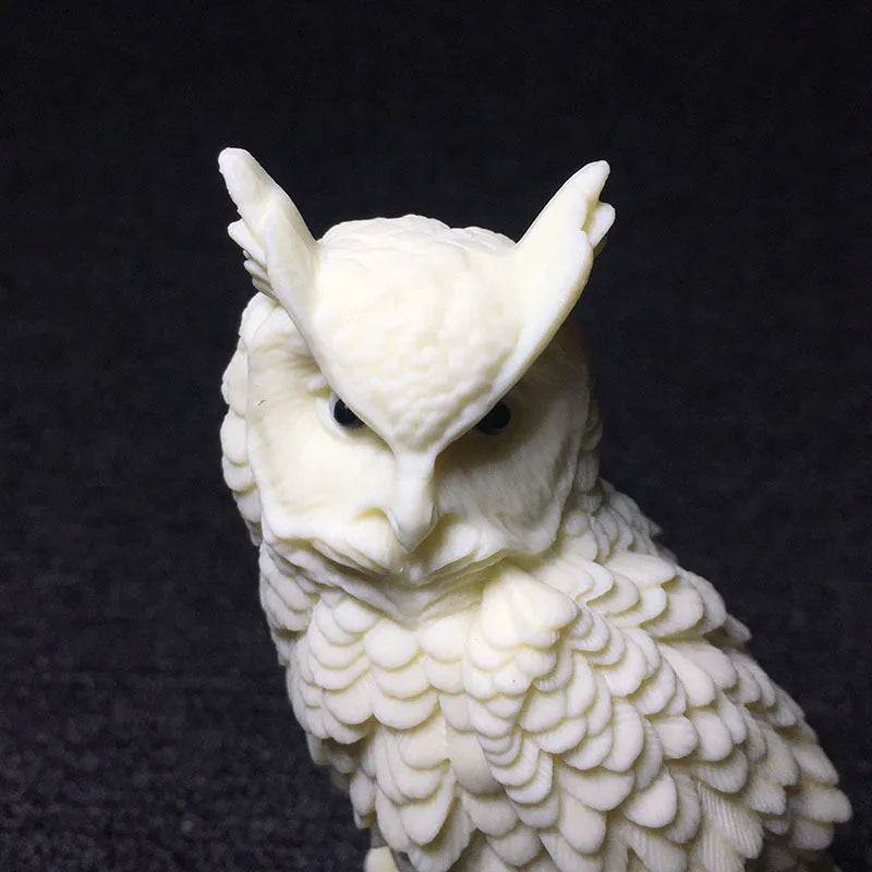 New owl carving statue ，Domineering animal desktop ornaments hand-carved，Lovely home office decoration gift
