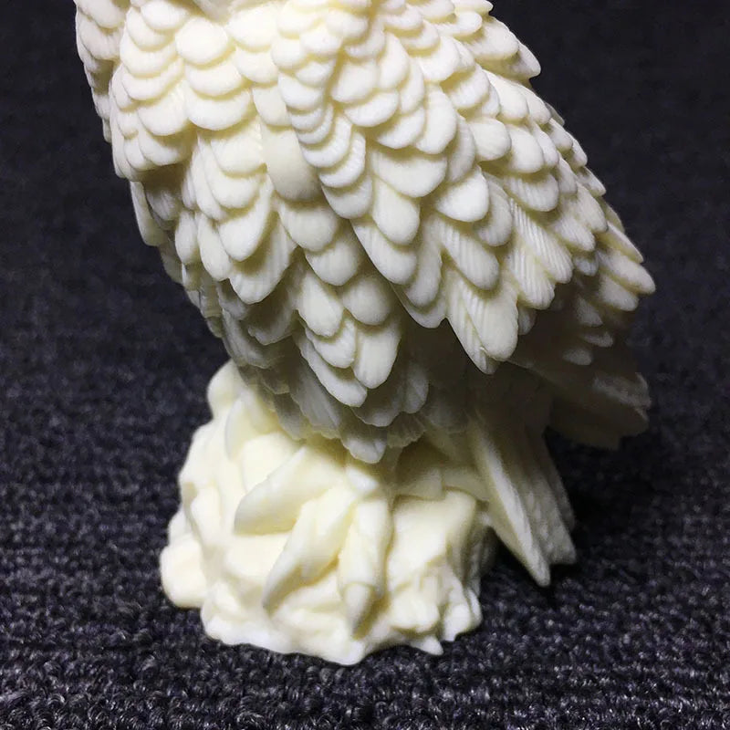 New owl carving statue ，Domineering animal desktop ornaments hand-carved，Lovely home office decoration gift
