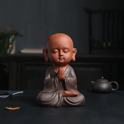 New red  ceramic Buddha statue, boutique Home Decoration Accessories Crafts, Cute large living room office decoration gifts