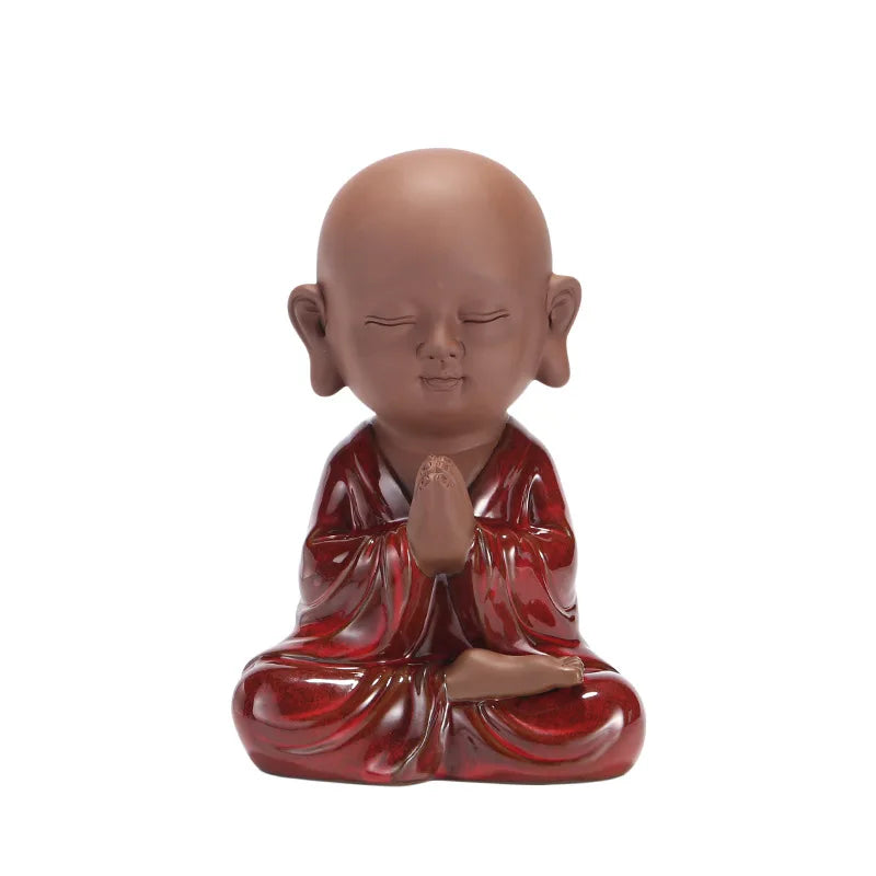 New red  ceramic Buddha statue, boutique Home Decoration Accessories Crafts, Cute large living room office decoration gifts
