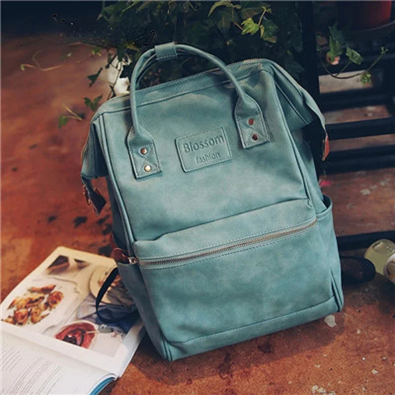 New retro style Fashion Women Leather Backpack Youth Korean Style Shoulder Bag Laptop Schoolbags For Teenager Girls Boys