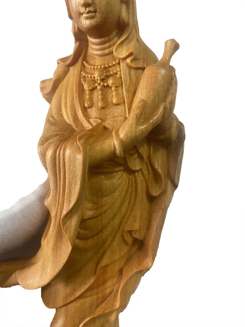 New solid wood carving Dripping Guanyin Buddha statue Wooden hand-carved High Quality Home Living Room Bedroom Feng Shui Statue