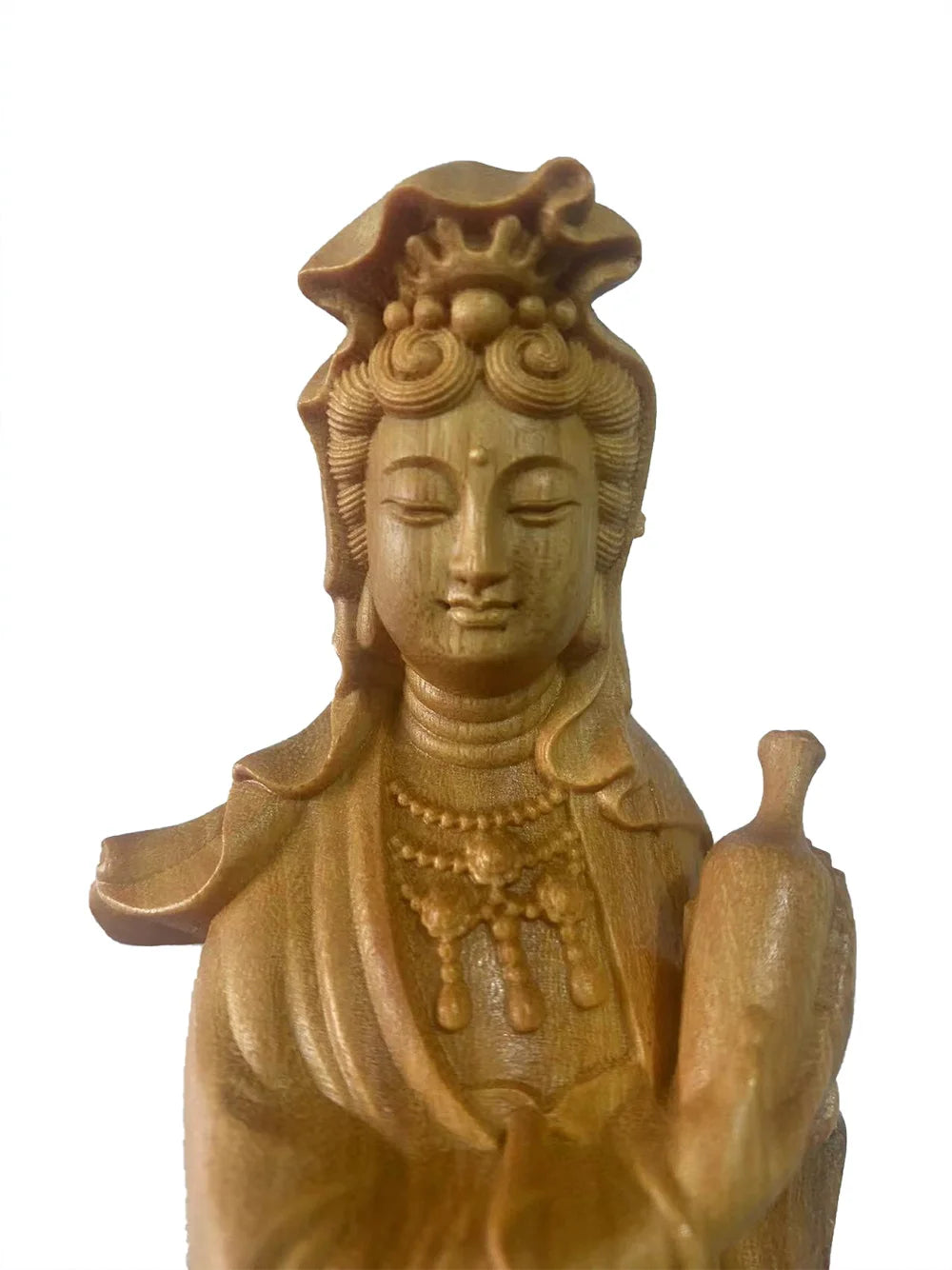 New solid wood carving Dripping Guanyin Buddha statue Wooden hand-carved High Quality Home Living Room Bedroom Feng Shui Statue