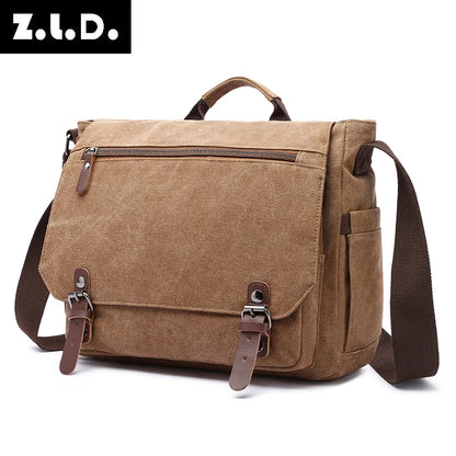 New sports messenger bag vintage canvas computer shoulder crossbody shoulder bags men