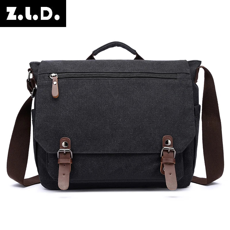 New sports messenger bag vintage canvas computer shoulder crossbody shoulder bags men
