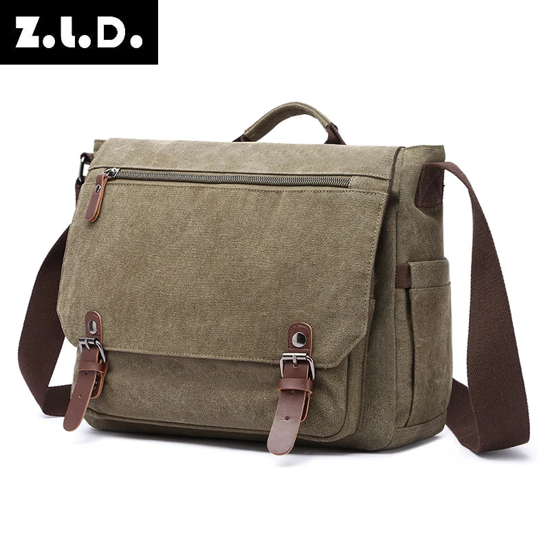 New sports messenger bag vintage canvas computer shoulder crossbody shoulder bags men