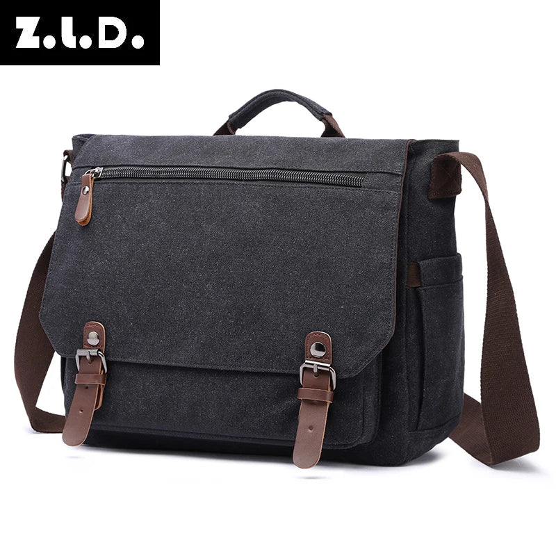 New sports messenger bag vintage canvas computer shoulder crossbody shoulder bags men