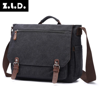 New sports messenger bag vintage canvas computer shoulder crossbody shoulder bags men
