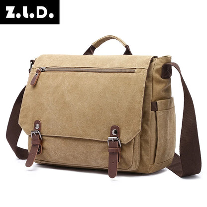 New sports messenger bag vintage canvas computer shoulder crossbody shoulder bags men