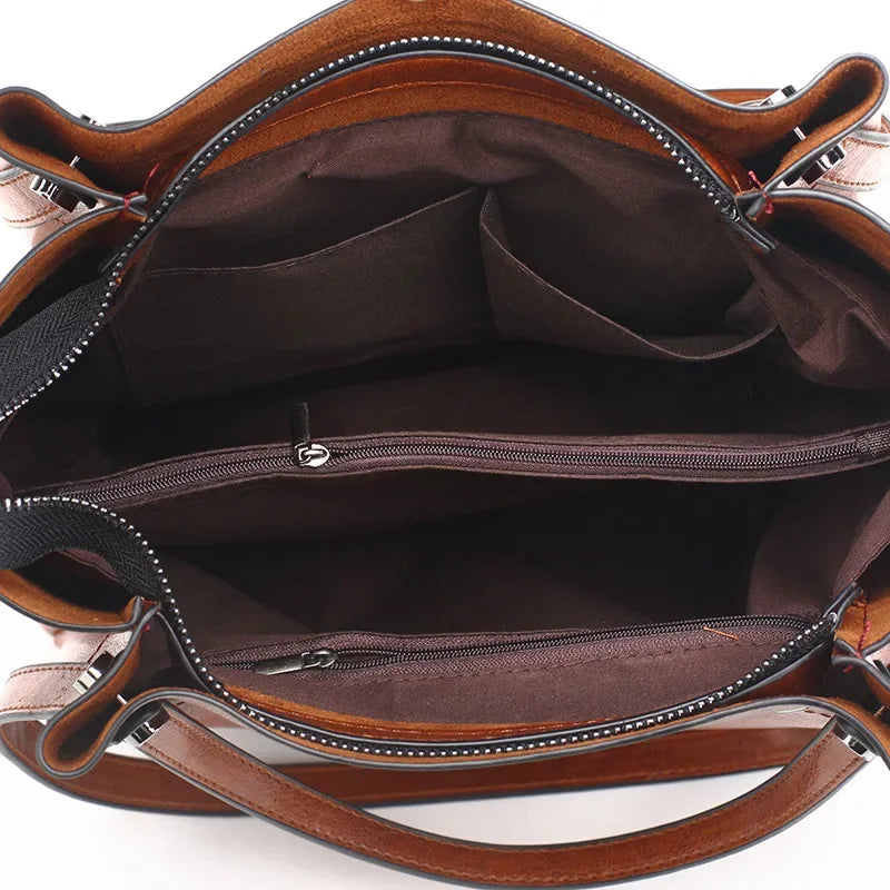 New style Casual Large Capacity Women's Fashion Shoulder PU Leather Ladies Bucket Handbag Soft Shopping Crossbody Bag