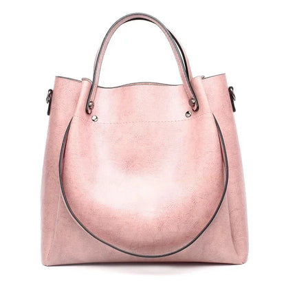 New style Casual Large Capacity Women's Fashion Shoulder PU Leather Ladies Bucket Handbag Soft Shopping Crossbody Bag