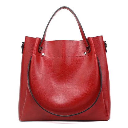 New style Casual Large Capacity Women's Fashion Shoulder PU Leather Ladies Bucket Handbag Soft Shopping Crossbody Bag