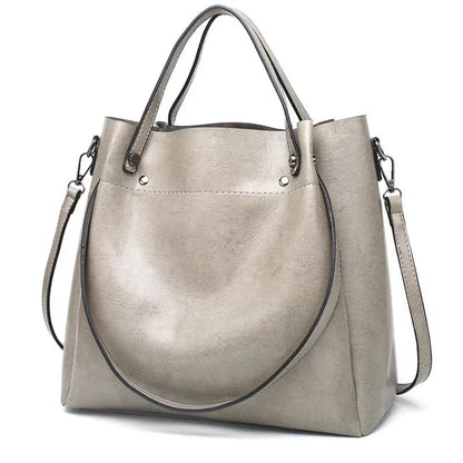 New style Casual Large Capacity Women's Fashion Shoulder PU Leather Ladies Bucket Handbag Soft Shopping Crossbody Bag