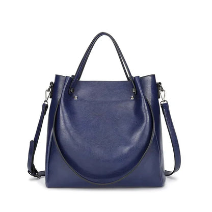 New style Casual Large Capacity Women's Fashion Shoulder PU Leather Ladies Bucket Handbag Soft Shopping Crossbody Bag