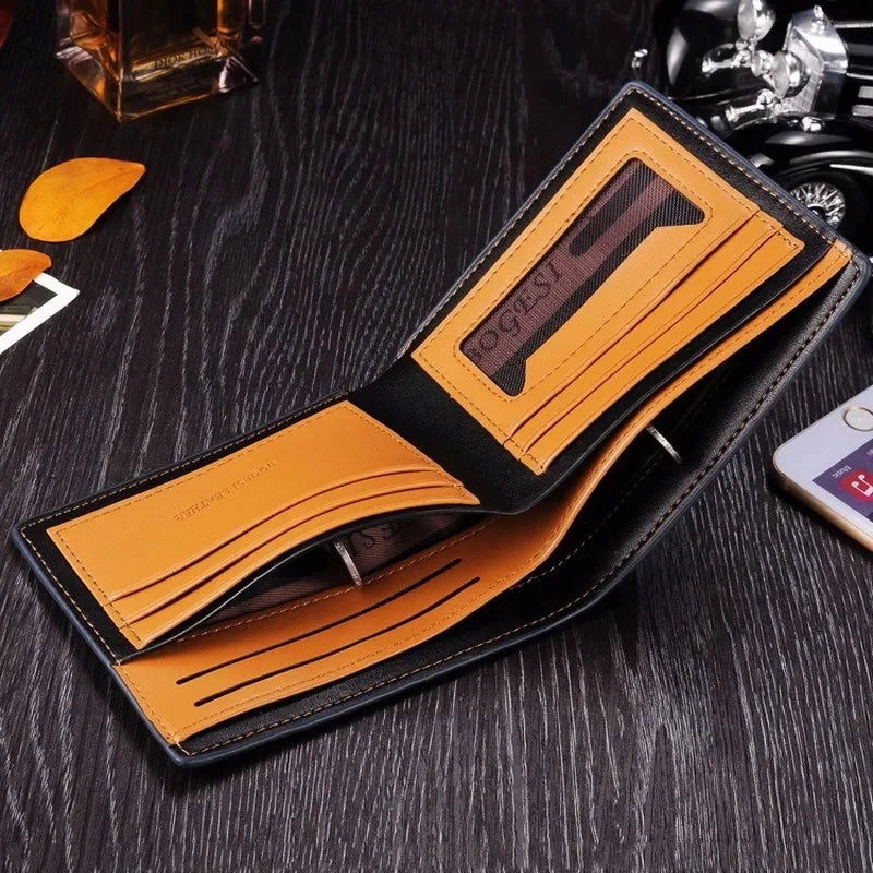 New style Men's Cross Section Fashion Multi-function Card Package PU Leather Wallet Luxury Vintage Dropshipping