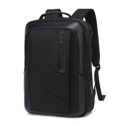 New style black waterproof backpack business backpack with USB charging port