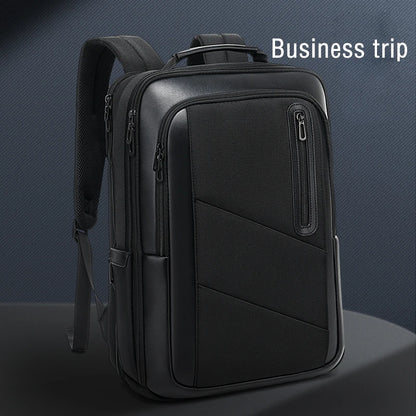 New style black waterproof backpack business backpack with USB charging port