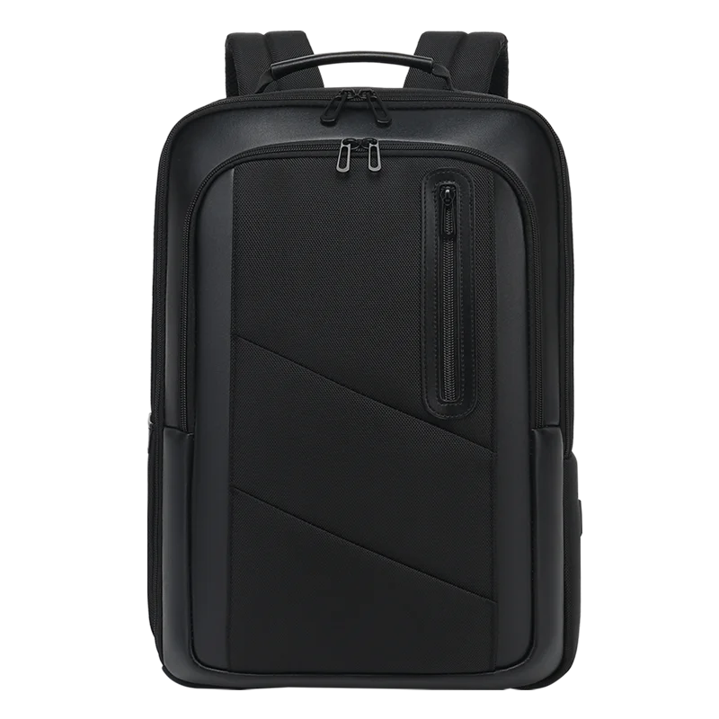 New style black waterproof backpack business backpack with USB charging port