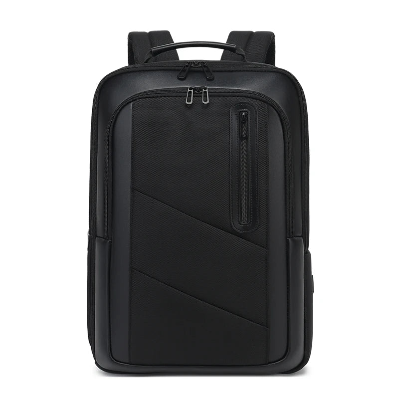 New style black waterproof backpack business backpack with USB charging port