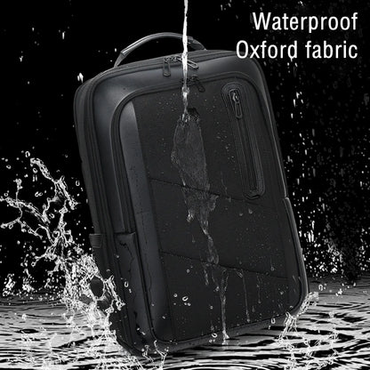 New style black waterproof backpack business backpack with USB charging port