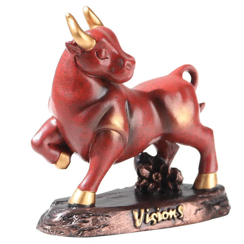 New style cow decoration resin bull statue Wall Street Bull Modern Art Sculpture Home living room study decoration accessories