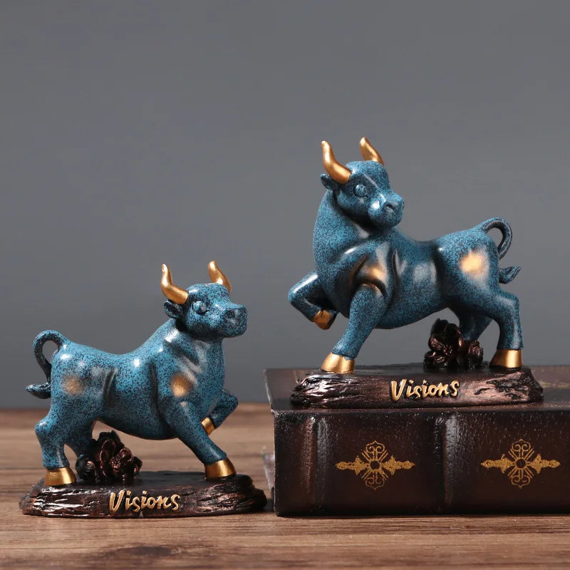New style cow decoration resin bull statue Wall Street Bull Modern Art Sculpture Home living room study decoration accessories