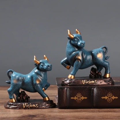 New style cow decoration resin bull statue Wall Street Bull Modern Art Sculpture Home living room study decoration accessories
