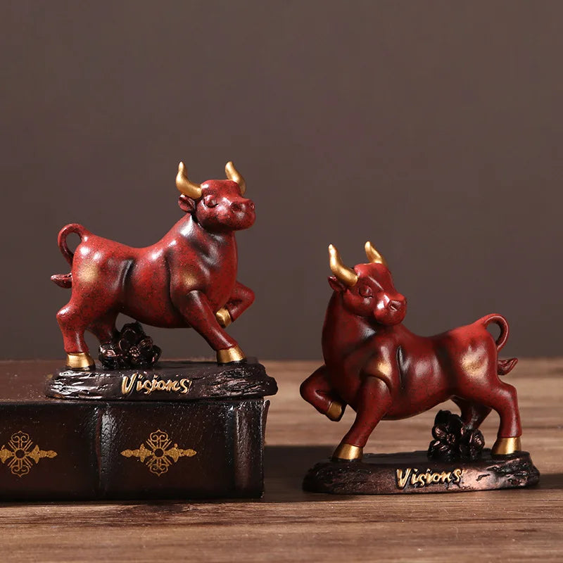 New style cow decoration resin bull statue Wall Street Bull Modern Art Sculpture Home living room study decoration accessories