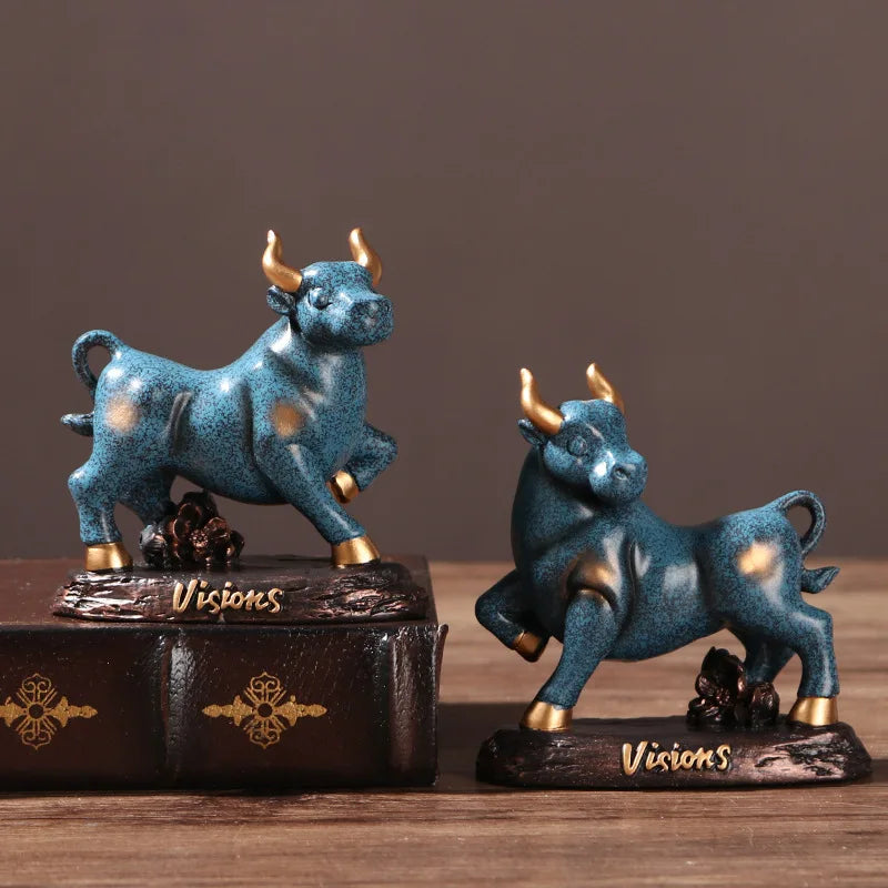 New style cow decoration resin bull statue Wall Street Bull Modern Art Sculpture Home living room study decoration accessories