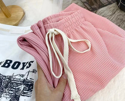 New summer floor mopping pants, high waisted wide leg pants, women's versatile straight leg loose casual pants