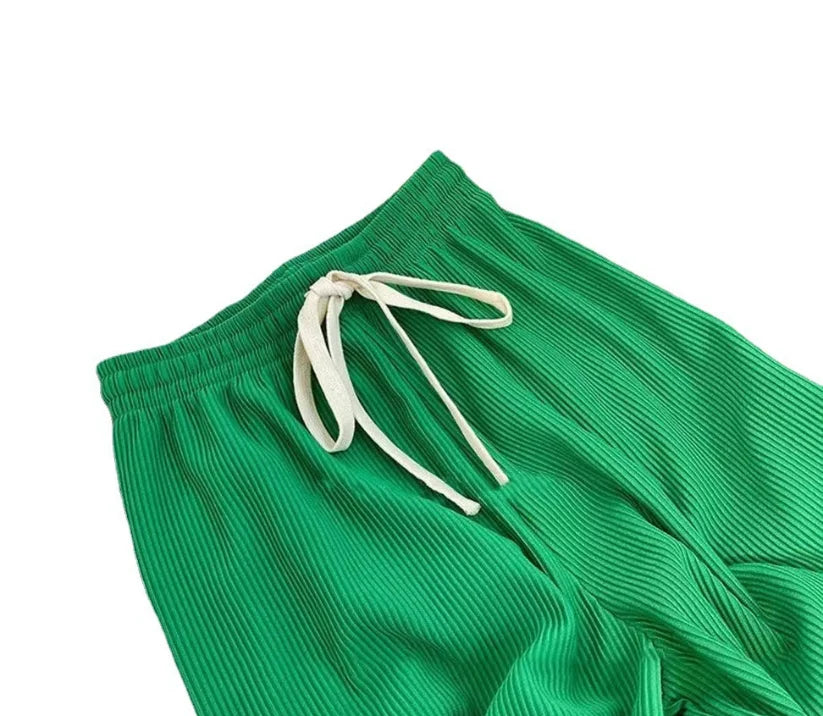 New summer floor mopping pants, high waisted wide leg pants, women's versatile straight leg loose casual pants