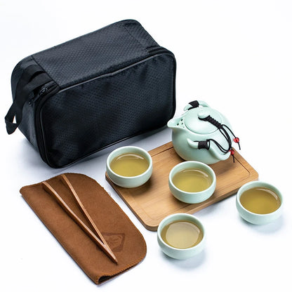 New tea cups white Ceramic cup set clay cup pu er tea tols kung fu teapot tea cup Travel bag Free shipping